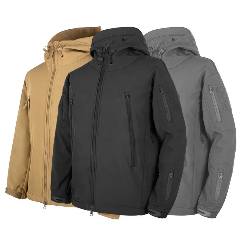 Training Outdoor Mountaineering Sports Hunting Soft Shell Tactical Warm Waterproof Tactical Jacket Men