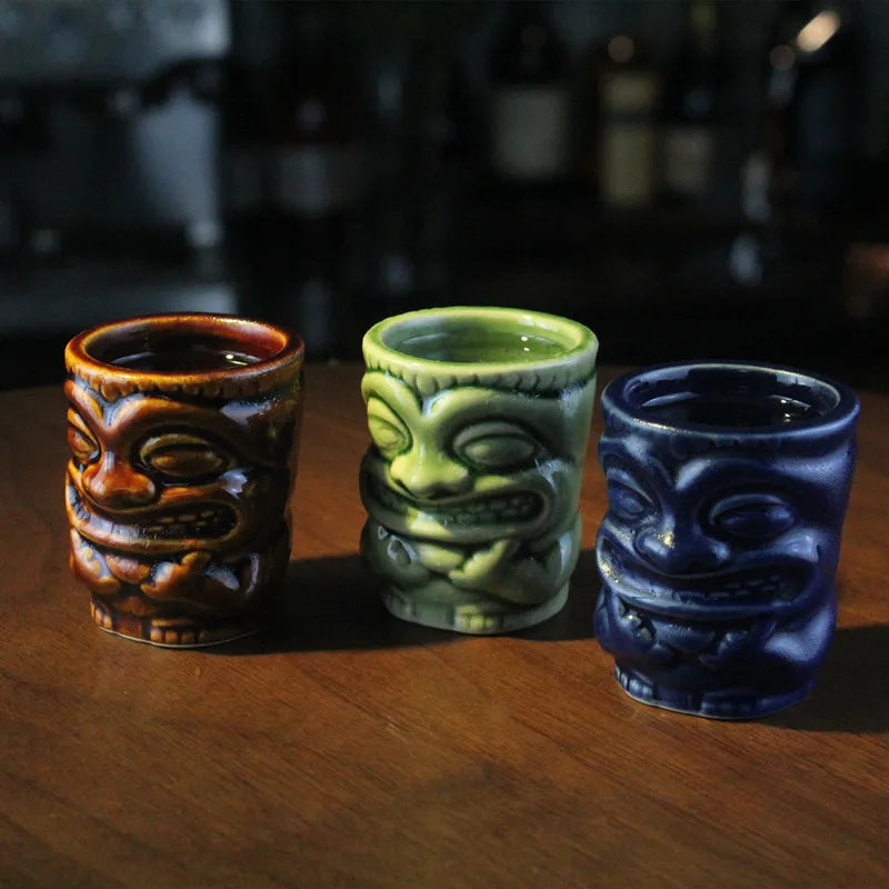Creative Fat Baby Face Mini Tiki Cup 60Ml Small Wine Cup Ceramic Mugs Multi-Color Tiki Mug