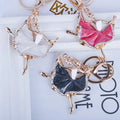 Alloy Metal Fashion Ballerina Girl Crystal Keychain Trinket Rhinestone Car Key Chain Bag Charm Women's Key Ring Accessories