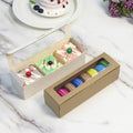 Hot Sale Macaron Box Flip Open Window PVC Pastry Packing Boxes White Cardboard Biscuit Candy Packing Macaron Box