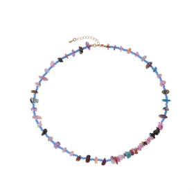 Handmade Colorful Bohemian Layers Glass Seed Beads Plastic Beads Stone Chips Beads Charm Multiple 2 Layered Necklace Jewelry
