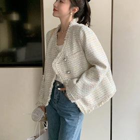 Women's Waterproof Reversible Breathable Fashionable and Elegant Small Fragrant Casual Coat 2023 Spring and Autumn New