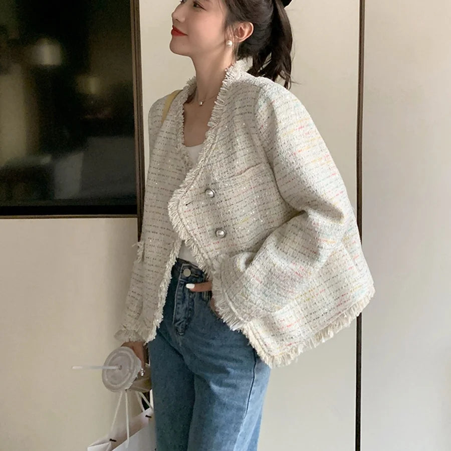 Women's Waterproof Reversible Breathable Fashionable and Elegant Small Fragrant Casual Coat 2023 Spring and Autumn New