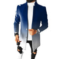 Men's Casual Winter Mid-Length Trench Coat Business-Style Lapel Long Polyester Fabric Coat
