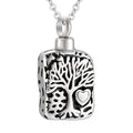 Stainless Steel Tree of Life Heart Cremation Urn Necklace Ashes Holder Keepsake Urn Tree Pendant Memorial Jewelry Ash Cremation
