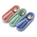 Dishwasher Safe Stainless Steel Kids Cutlery Set Back to School Spoon Fork with BPA Free Plastic Handle Box