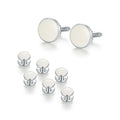 Ready to Ship White Men's Cufflinks Studs Set 8 PCS DIY Oil-Dropping Style Classic Tuxedo Shirt Accessory for Wedding Party Gift