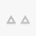 Ailmay Hot Sale Fashion 925 Sterling Silver Shiny Zircon Anti-allergy Simple Triangle Stud Earring Fine Female Elegant Jewelry