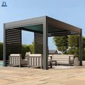 Retractable Roof Pergola  Aluminum Alloy Automatic Waterproof  Sun Shade Outdoor Terrace