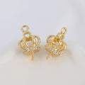 Pendant Needle Holder 18k Gold Plating Brass Micro Inlays Zircon Can hang Pearls Crown Shape Pendant Stents