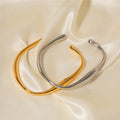 SP Fashion Irregular Bangle 18K Gold Plated Stainless Steel Women Cuff Bangle Bracelet