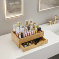Custom Logo Bamboo Makeup Box Organizer Professional Cosmetic Packaging with Custom Logo Wood Makeup Bag