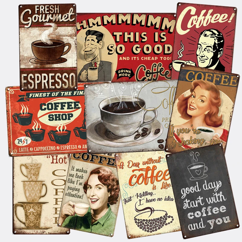 Coffee Shop Decor Wall bar Crafts Old Printing Retro Sign Vip Lounge Vintage Metal Poster logo Tin Car Plate Hot Sale