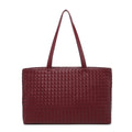 Custom Fashion Light Luxury Woven Tote Bag OME Handmade Women's PU Leather Rectangle Shoulder Bag Weaved Tote Handbag for Laptop