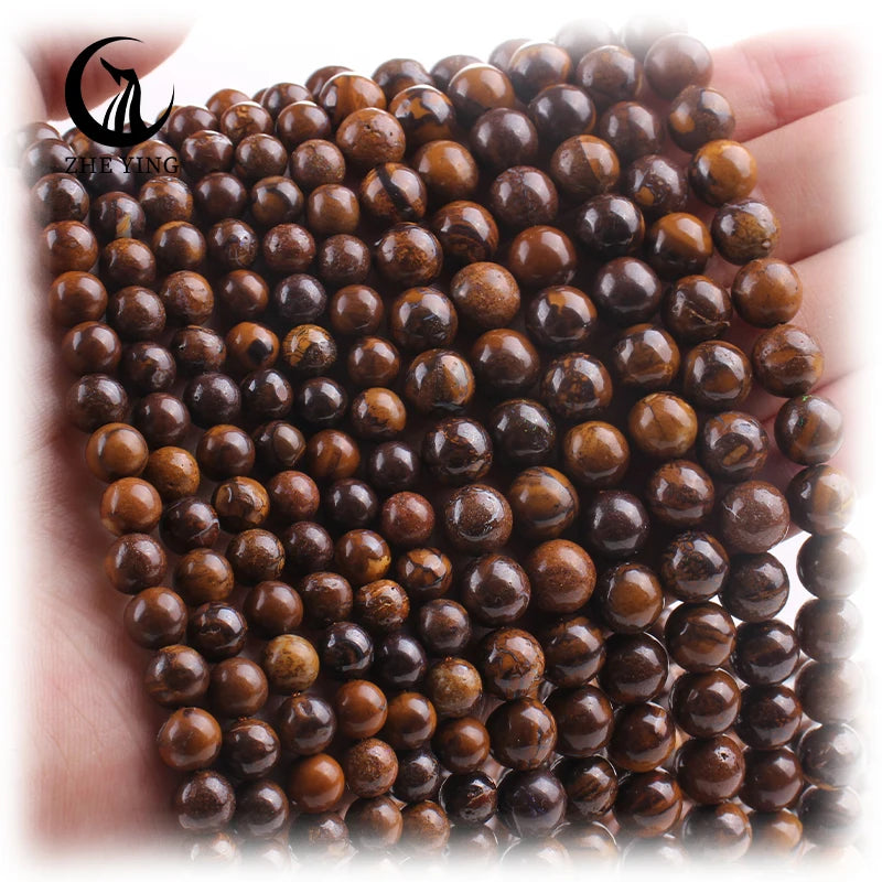 Zhe Ying Wholesale 6/8/10mm Australian Boulder Opal Beads Bracelet Natural Round Natural Stone Natural Boulder Opals