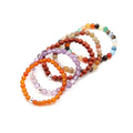 Hot Sale 2mm Nature Gemstone Rings 925 Silver Elastic Adjustable Gemstone Loose Beads Amethyst tiger Eye Bracelet