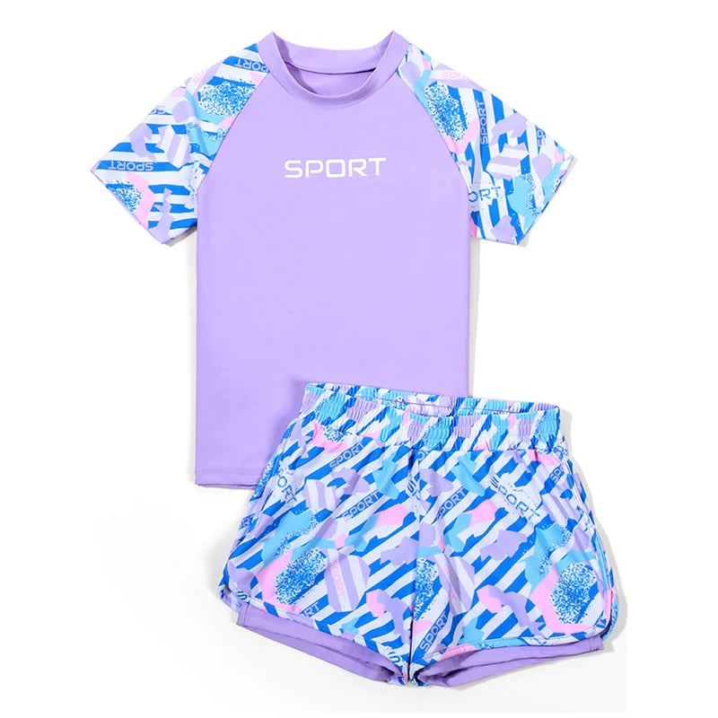 Wholesale Mixed Assorted Children Sportswear and Beachwear Two Piece Boy Swimwear and Girls Swimsuit for Kids