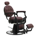 High-quality Black Aluminum Brown PU Leather Retro Backrest Heavy Duty Hydraulic Pump Customizable Color Foldable Salon School