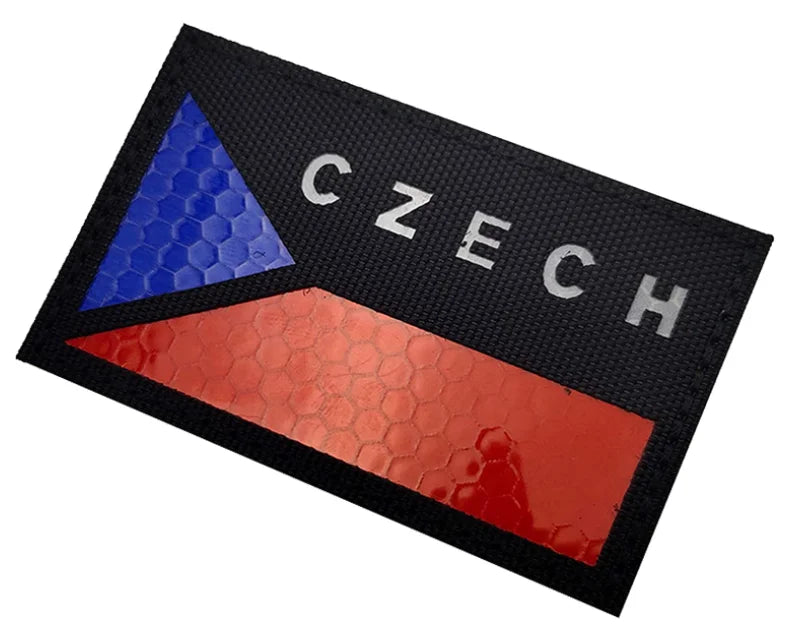 Customized 5*8 CM Czech Republic Flag IR Infrared Reflective Patch Czechia National DIY  Emblem Armband Badges