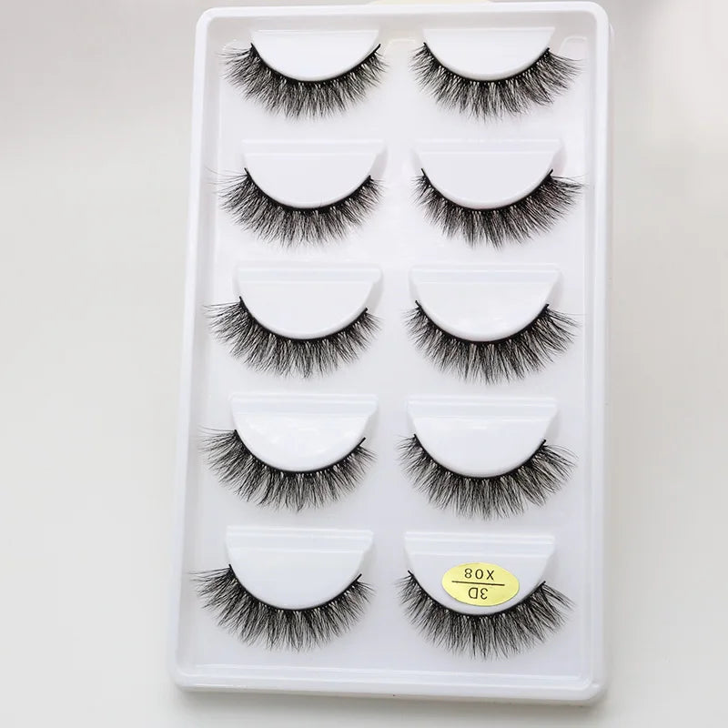 Wholesale False Lashes Private Label Packaging Handmade Vegan 3D 5D Silk Lashes Synthetic Eyelashes Faux Mink Eyelashes MegaBDM