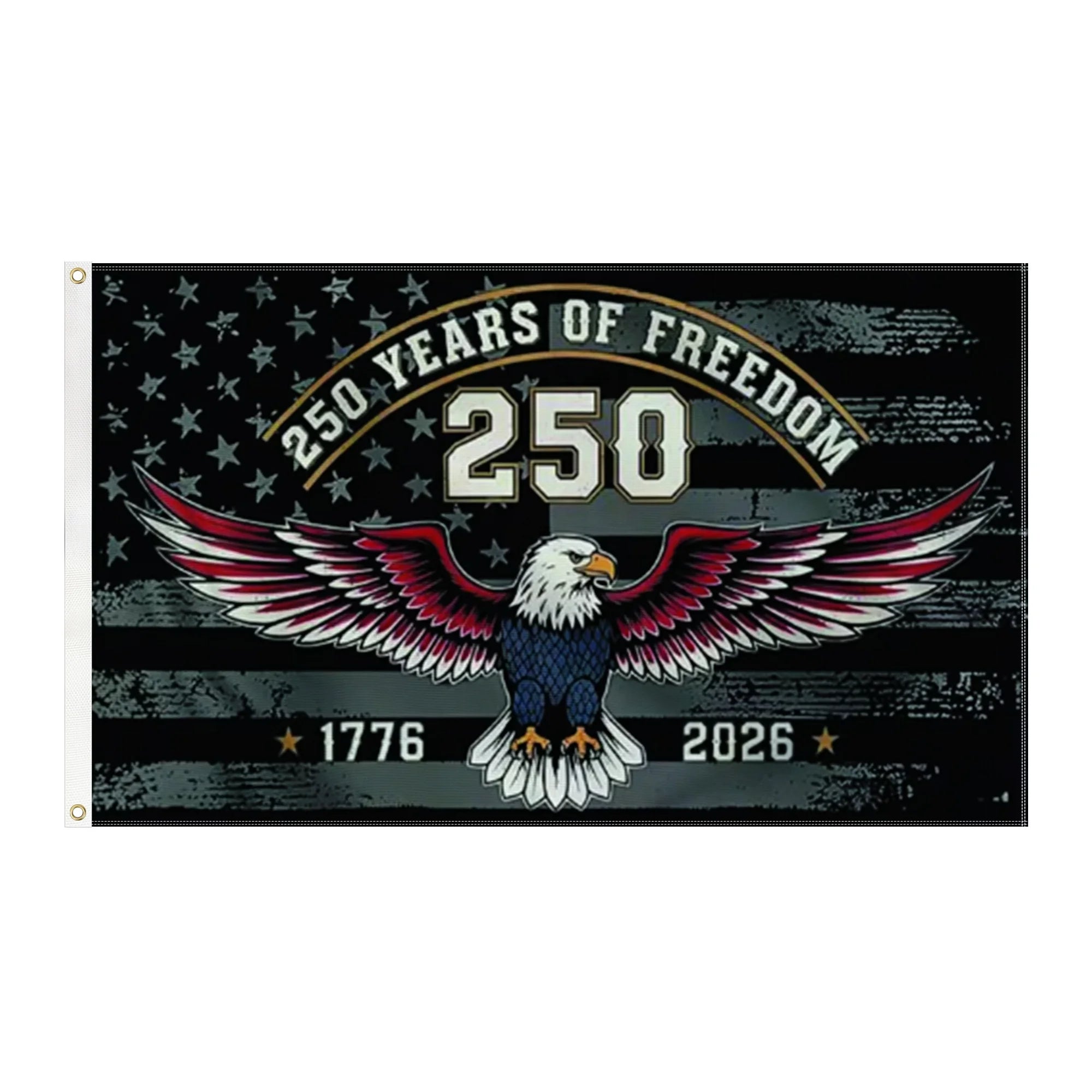Factory Custom 3x5ft Black Eagle USA 250 Years Flag Polyester United States 250th Commemorative Patriotic Banner
