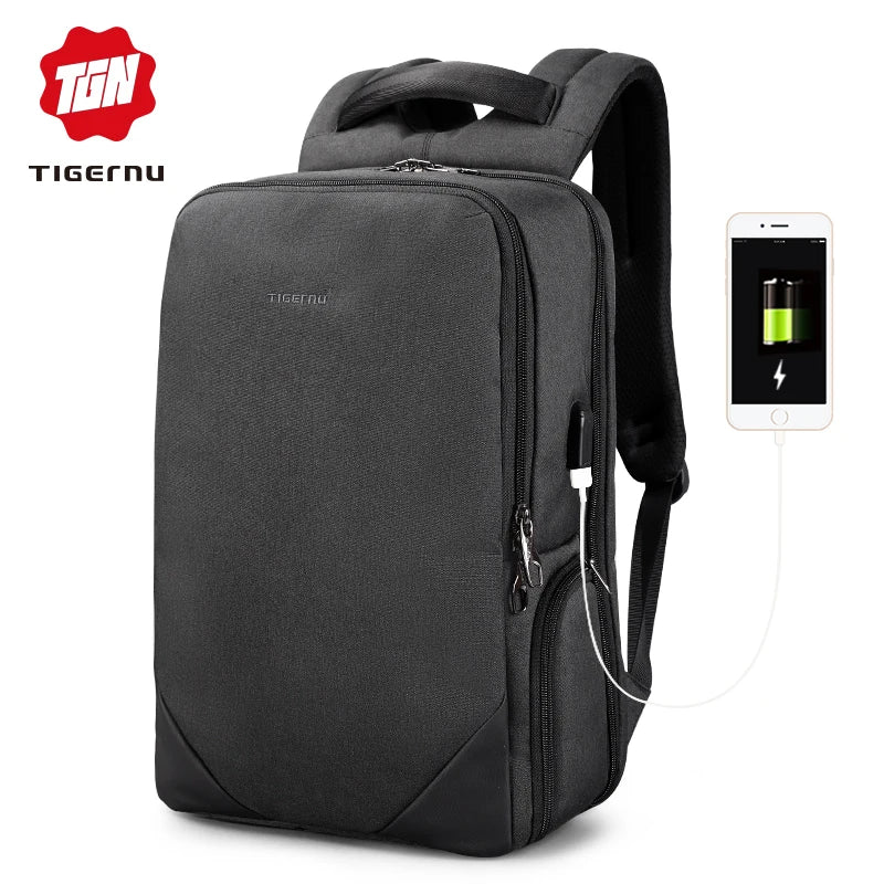 Tigernu Factory Custom 15.6 Inch Polyester Travel Pouch for Men Large Capacity Waterproof Fully Open Anti-Theft Baggage Zipper
