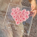 Wholesale Acrylic Heart Flower Box Gift Luxury Rose Customized Valentine's Day Mother's Day Flower Box
