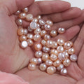 Zhuji Wholesale Natural White Pink Purple Loose Button Shape Pearl for Diy Make