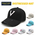 Direct Factory OEM ODM Custom 3D Embroidery Logo Baseball Caps Satin Lined Hat Unisex Curved Brim Multicolor Distressed Dad Hat