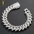 Spot Delivery Hip Hop Men Jewelry Real 18K Gold Plated 14mm AAAAA Zircon Fashion Iced Out Cuban Bracelet