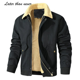 USA Size Winter Jacket Men Cotton Coats Street Men Safari Tactical Jacket Lined With Fur Work Jacket Ropa Hombre