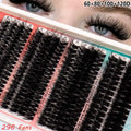 Wholesale 4 Sections 16 Rows 60D-200D Single-cluster Furry Segmented DIY Eyelashes Large- Capacity 14-20mm Mix False Eyelash
