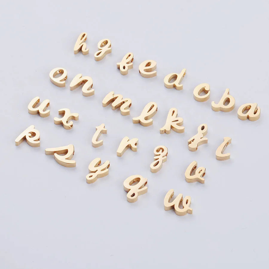 Mirror Stainless Steel English Letter Beads A-Z with 1.8mm Hole DIY Accessories Spacer Beads