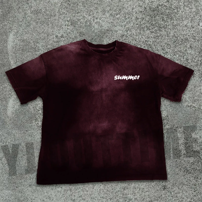 Custom Manufacturer 300gsm Heavyweight Mock O-Neck Thick Collar Embroidery Oversized Drop Shoulder Boxy Cropped t Shirt for Men