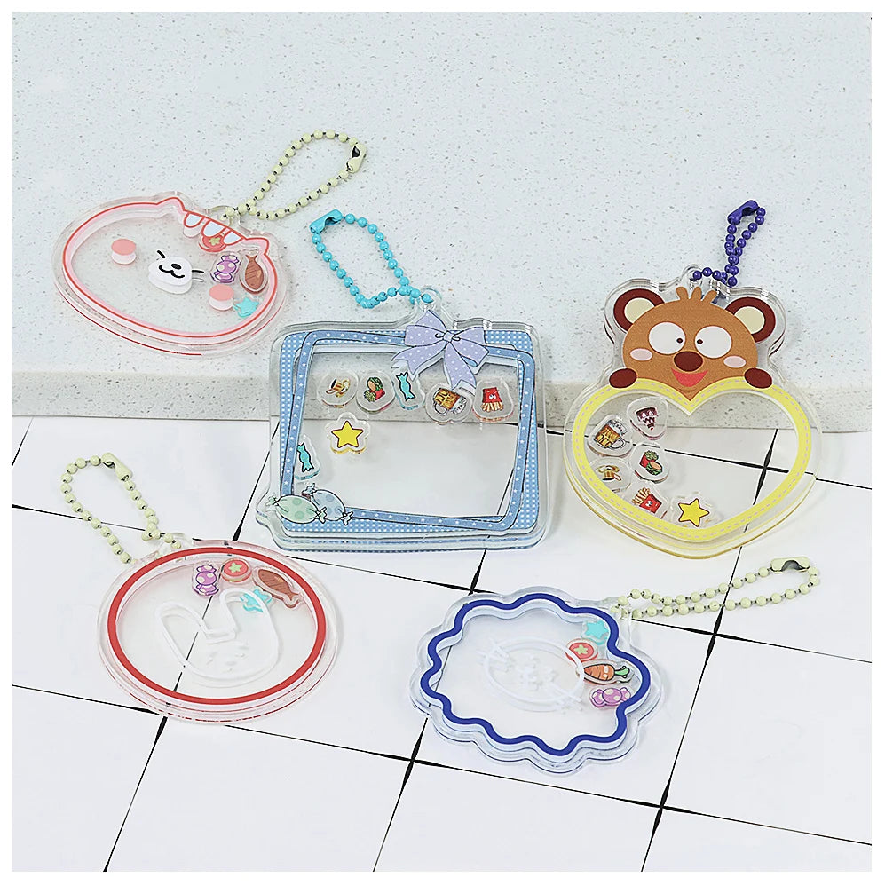 Make Your Own Custom CNC Kawaii Anime Cartoon Refillable Small Moving Shaking Charms Clear Fillable Thin Acrylic Shaker Keychain