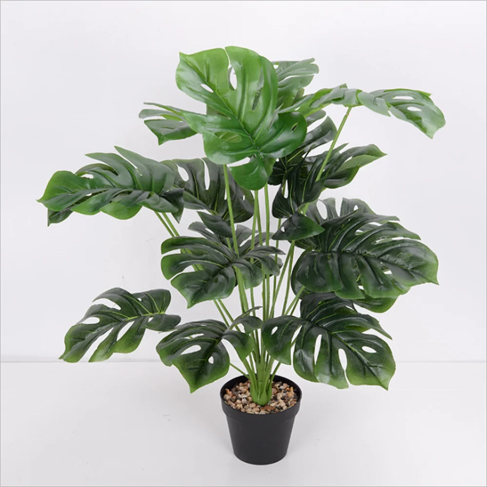 Green Monstera Artificial Tree 42inch 5-8 Years Long Branch Plastic Fake Tropical Green Decorative Element Garden Living