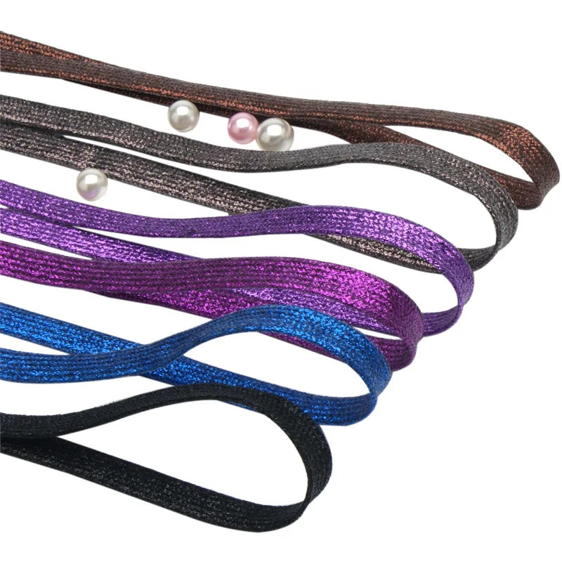 Youki High Quality 10mm Flat Shoelaces 28 Colors Silk-Like Polyester Flash Style for Stylish Footwear