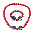Anime Cosplay D Ace Red Beads Necklace Bracelet Charm Stands Pendant Alloy Resin Choker Jewelry Necklace