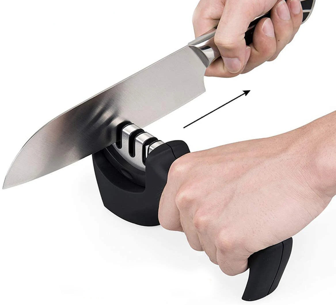2022 Kitchen Knife Accessories 3-Section Handheld Sharpener Kitchen Gadgets for Various Knives Sharpening