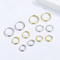 Fashion Earrings Jewelry 925 Sterling Silver Simple Plain Round Hoop Earrings Gold Plated Different Size Hoop Earrings Women