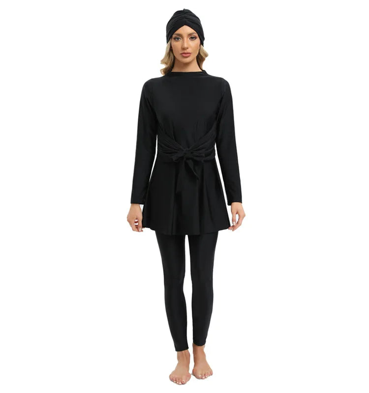 2024 Plus Size Islamic Modest Swimwear for Women Cover Burkini Beachwear Ammonia Polyester Manufactured by Swimwear Supplier