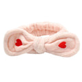 Soft Coral Fleece Cartoon Rabbit Ears Bow Headband Girl Women Wash Face Make up Hair Band Cute Headwear Headband Skin Care