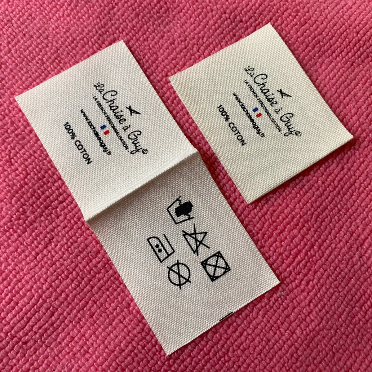 Loop Fold 100% Organic Cotton Sewing Clothing Labelsbeige Color Cotton Content Label for Garment