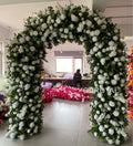 Soft Artificial Silk Greenery Roses White Floral Arch for Wedding Garden Backdrop Christmas Ceremonies Event Business Birthday