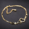 SC Trend Korean Shinny Zircon Heart Bracelet Gold Plated Double Heart Diamond Zircon Charm Bracelet for Women
