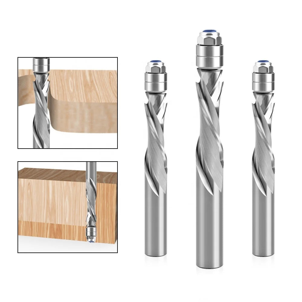 Hot Seller Professional Tools Milling Cutter CNC Wood Router Bit Flush Trim Bit up Cut/ Down Cut With Bearing