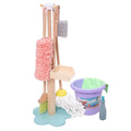 Children's Wood Pretend Play Sweep Cleaning Toy Simulation Mop Broom Trolley Tool Wooden Educational Learningtoys for Kids