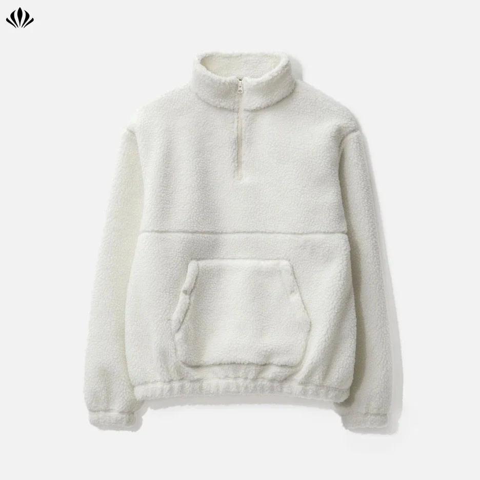Winter Products Custom Design 100% Polyester Quarter Zip Heavyweight Pullover Polar Fleece Jacket Man in Winter