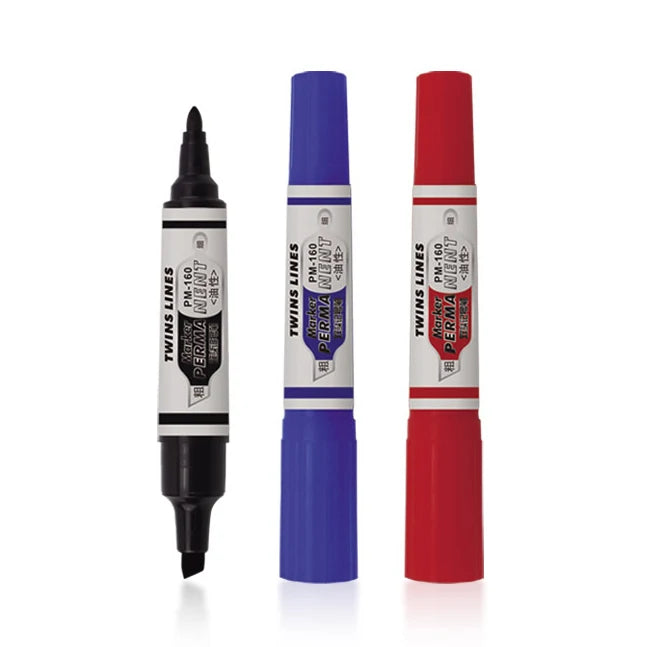 Custom Bullet Chisel Tip Double Head Marcador Permanente Oil Based Waterproof Permanent Marker Pen
