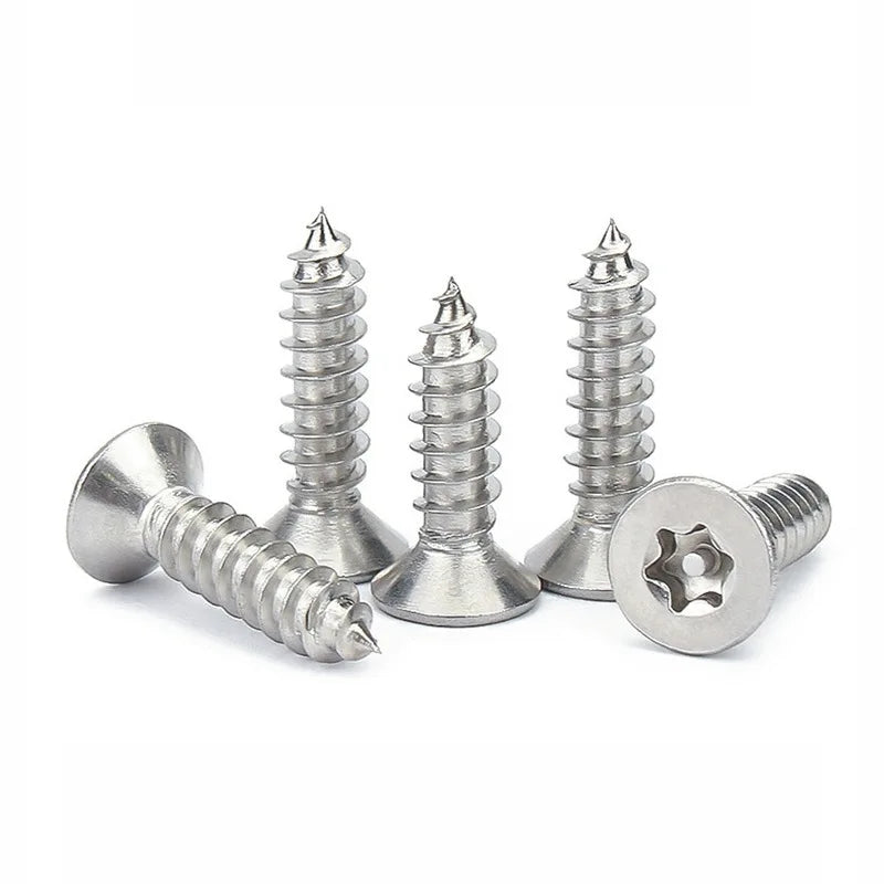 Stainless Steel 201 M2.3 M2.6 M3 M4 M5 M6 Flat Head Torx Self Tapping Screws Metric Measurement System